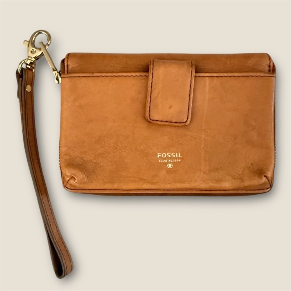 Fossil Brown Leather Clutch
